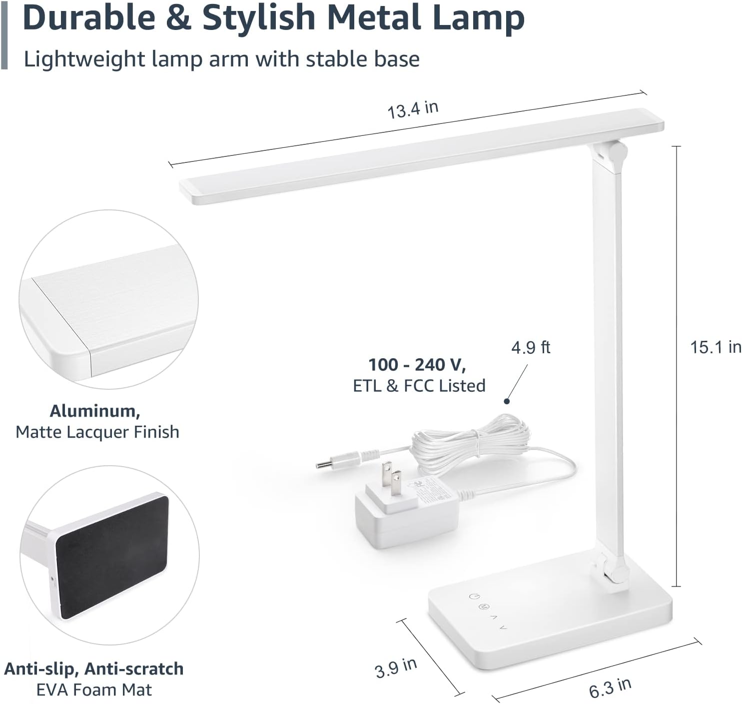 LED Desk Lamp — 5 Color Modes, Dimmable, Metal Design - Image 4