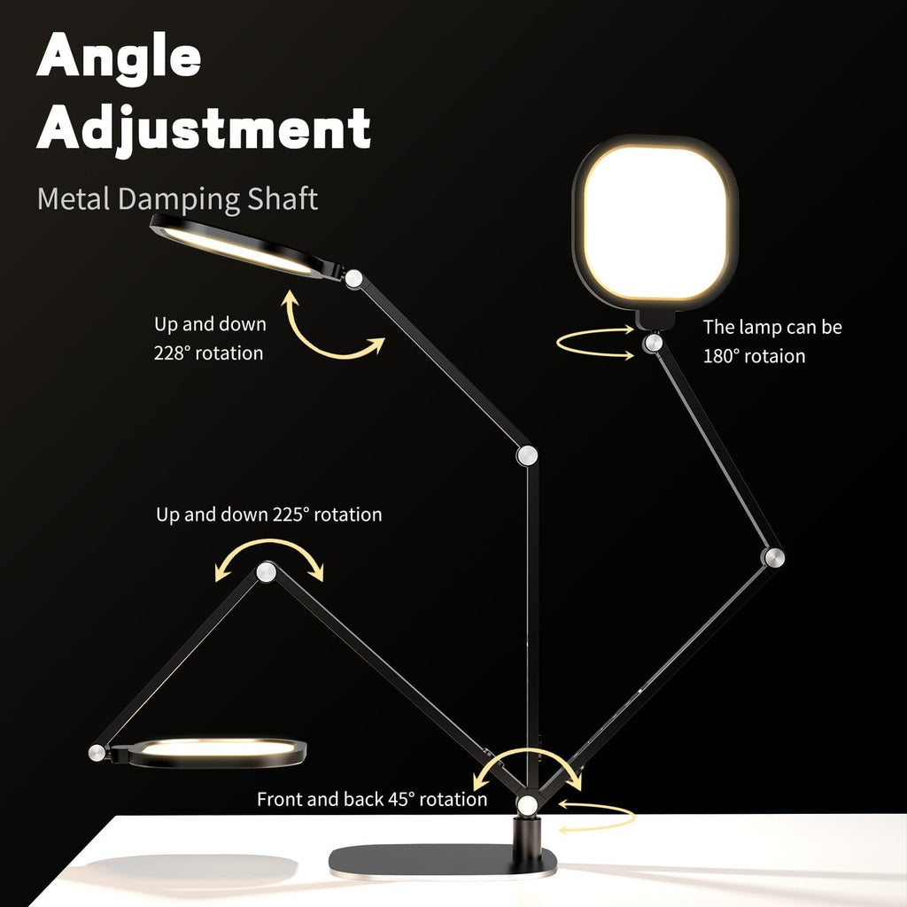 LED Desk Lamp — Swing Arm, Memory Function, Metal Build - Image 5
