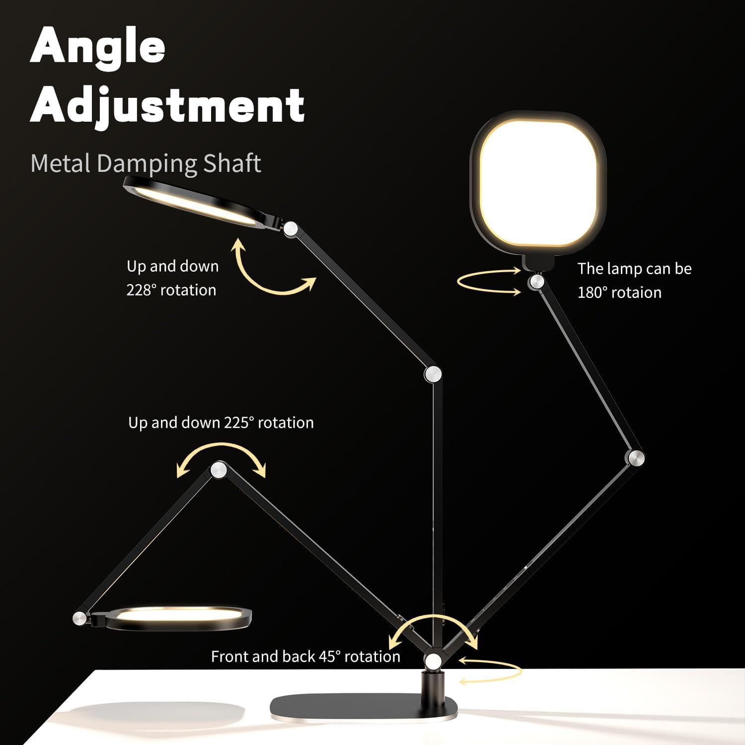 LED Desk Lamp — Swing Arm, Memory Function, Metal Build - Image 5