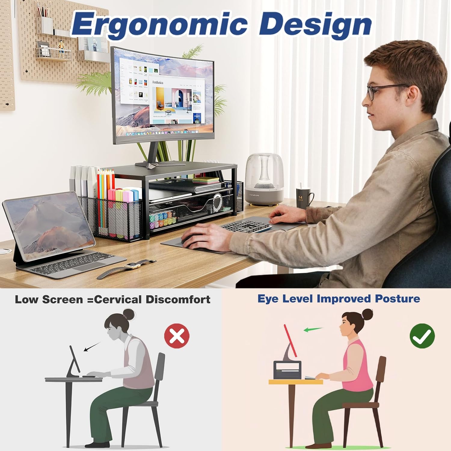Desk Organizer — Multi-Compartment Desktop Accessories Holder - Image 2