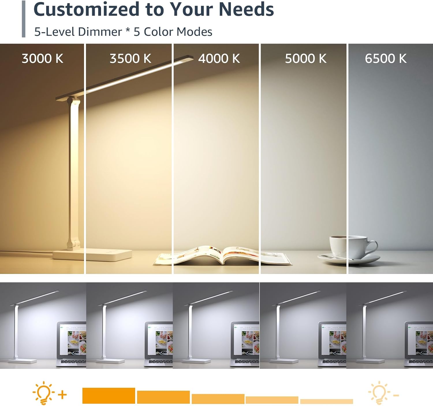 LED Desk Lamp — 5 Color Modes, Dimmable, Metal Design - Image 3