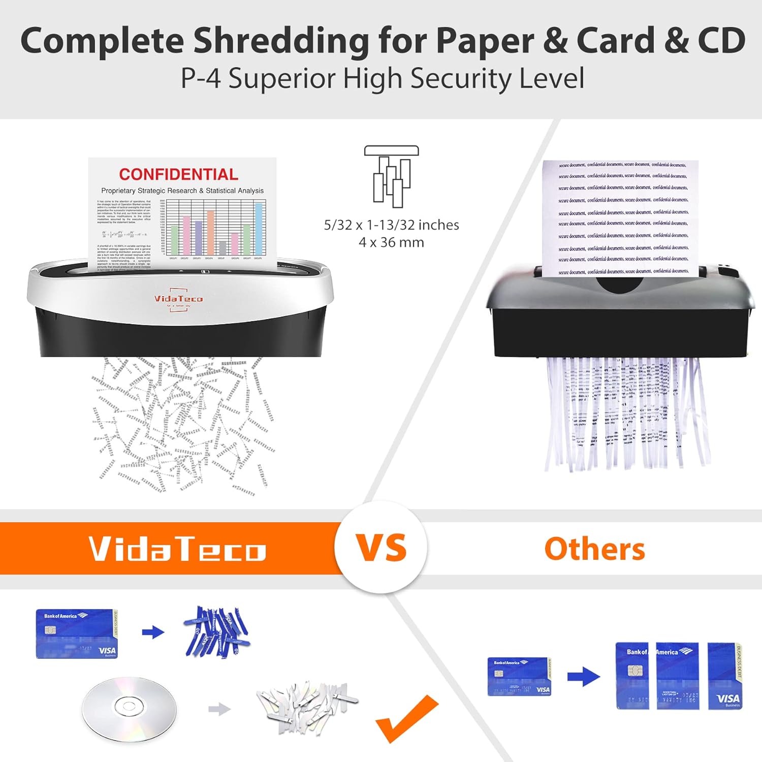 Paper Shredder — 10-Sheet Cross-Cut, 3.9 Gallon Bin - Image 2