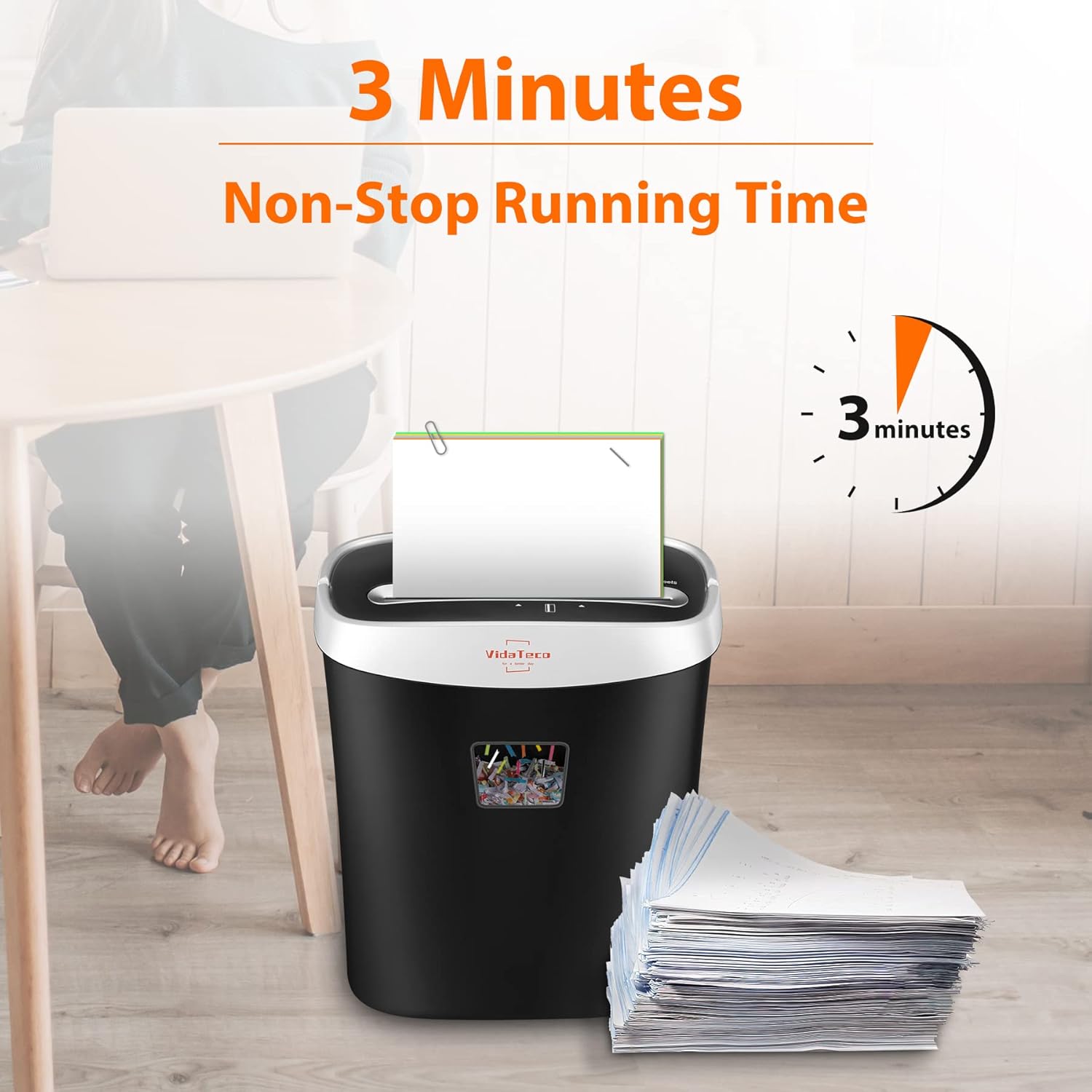 Paper Shredder — 10-Sheet Cross-Cut, 3.9 Gallon Bin - Image 4