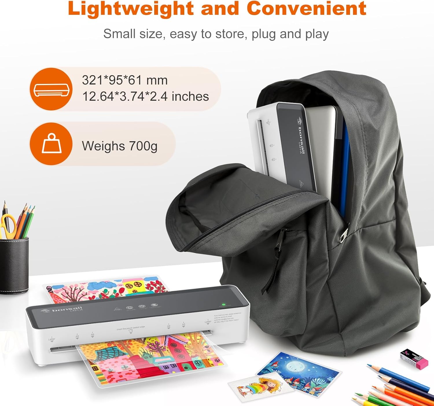 Laminator Machine — 9-Inch, Quick Warm-Up, 5 Pouches Included - Image 2