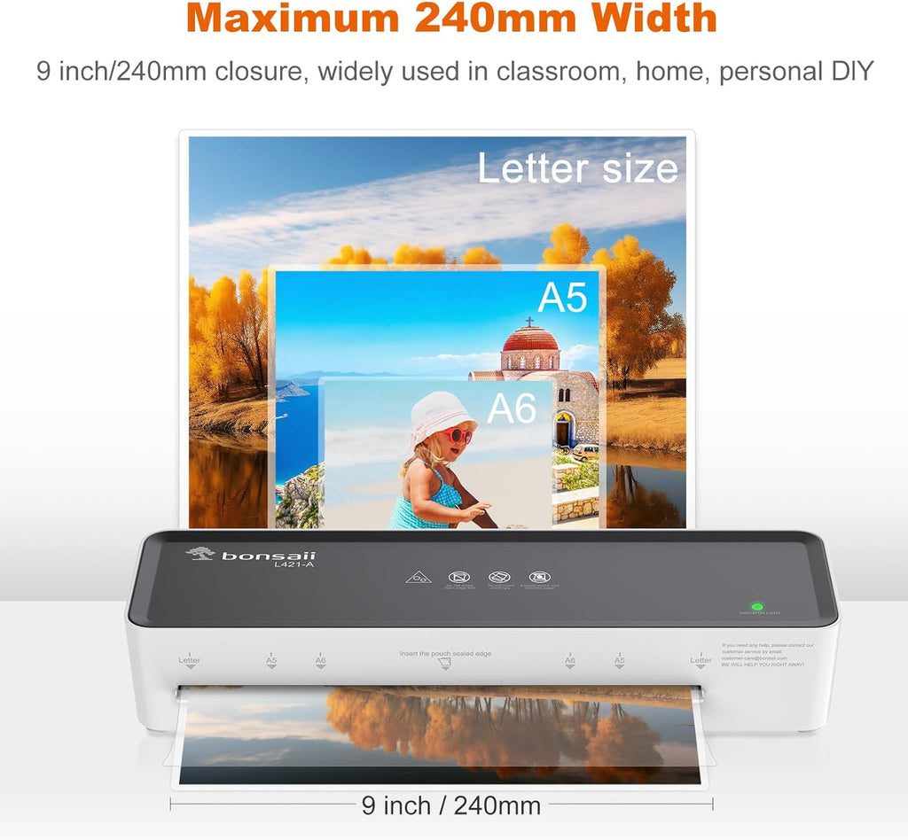 Laminator Machine — 9-Inch, Quick Warm-Up, 5 Pouches Included - Image 6
