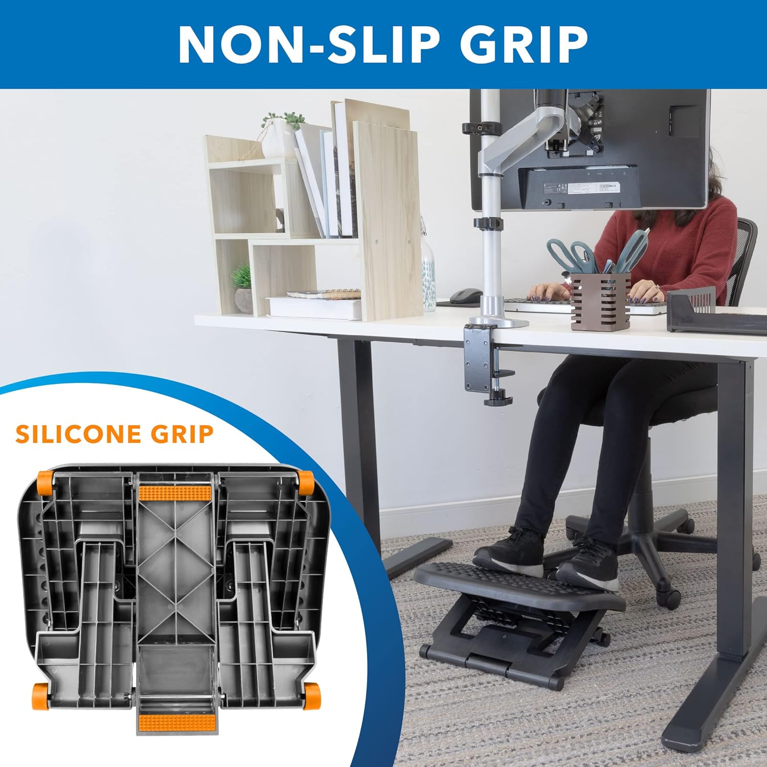 Ergonomic Under Desk Footrest — Adjustable Height, Tilt Angle - Image 4