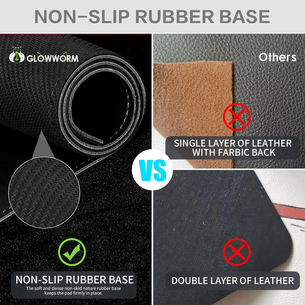 Oversized Desk Pad — PU Leather, Waterproof, Stitched Edges - Image 5