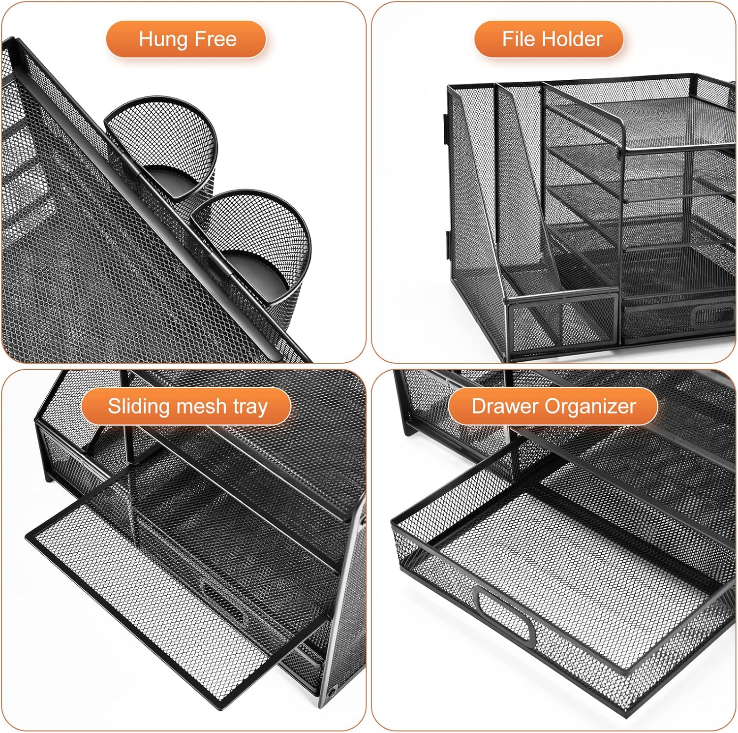 Desk Organizer with File Holder — 5-Tier with Drawer and Pen Holder - Image 4