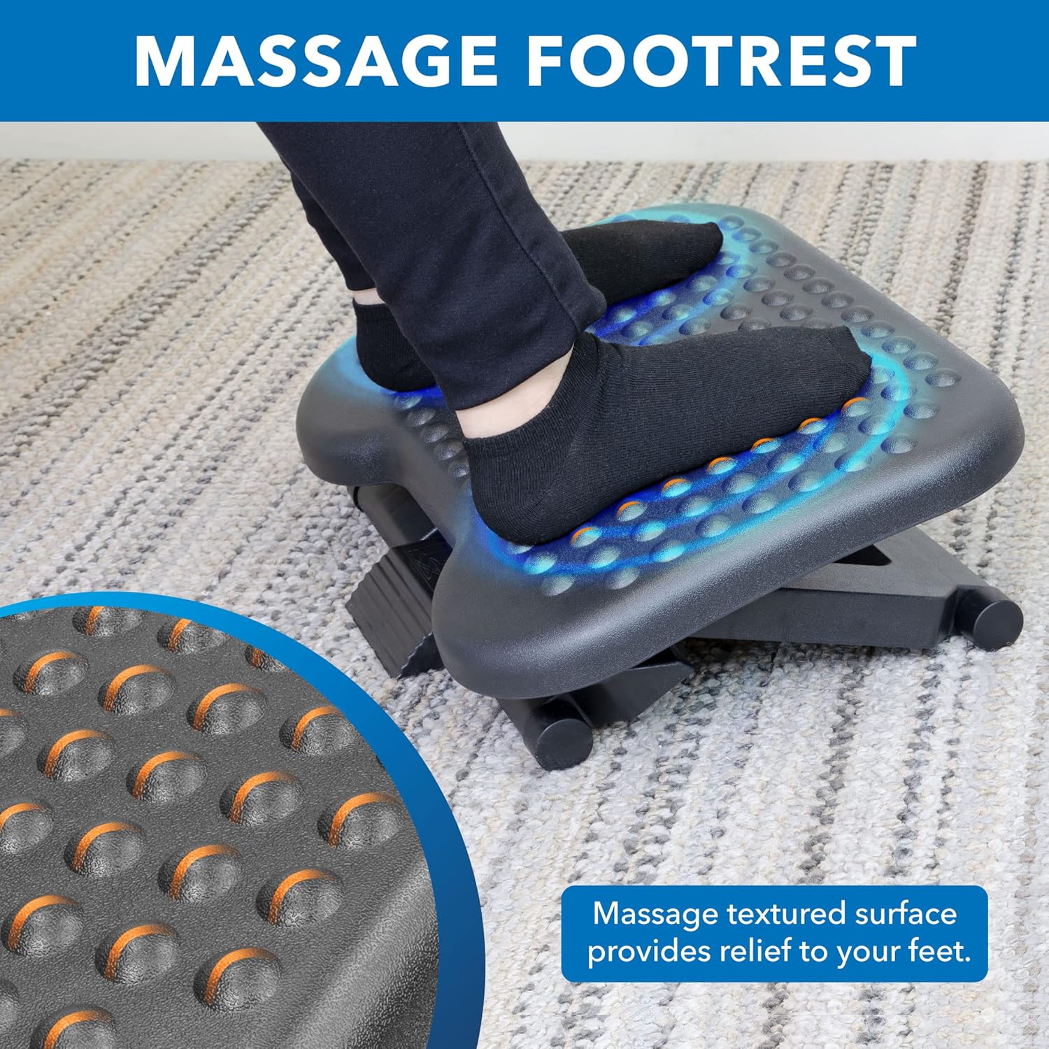 Ergonomic Under Desk Footrest — Adjustable Height, Tilt Angle - Image 5
