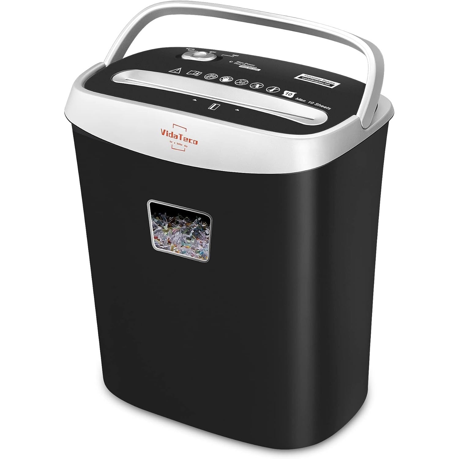 Paper Shredder — 10-Sheet Cross-Cut, 3.9 Gallon Bin